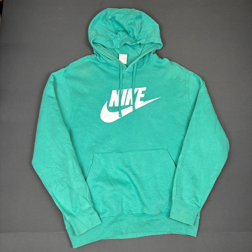 Nike Sportswear Club Fleece Graphic Pullover Hoodie Men's Size XL Teal